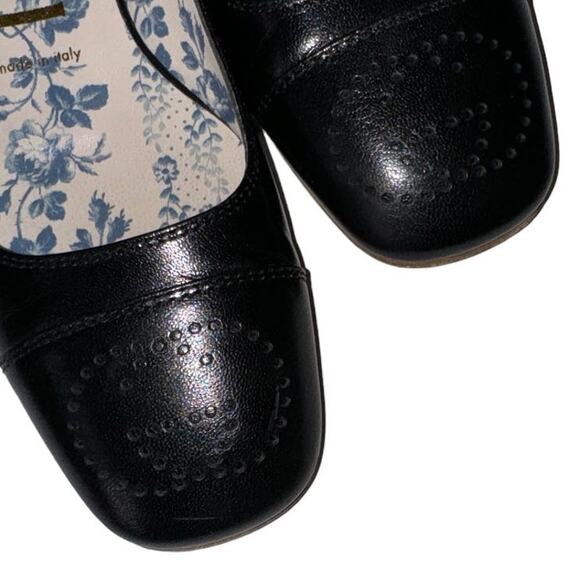 Gucci Hills Perforated GG Logo Black Leather Feminine Slip On Flat Shoes Size 38 - Picture 10 of 12